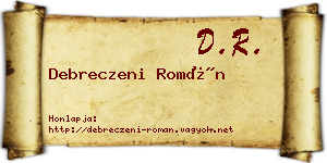 Debreczeni Román névjegykártya